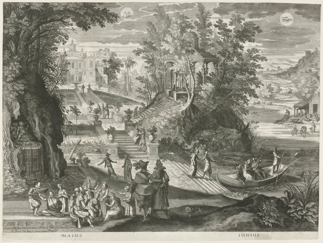 Maio e Junho
Os 12 meses em seis paisagens italianas (título da série) de Egidius  Sadeler (II)