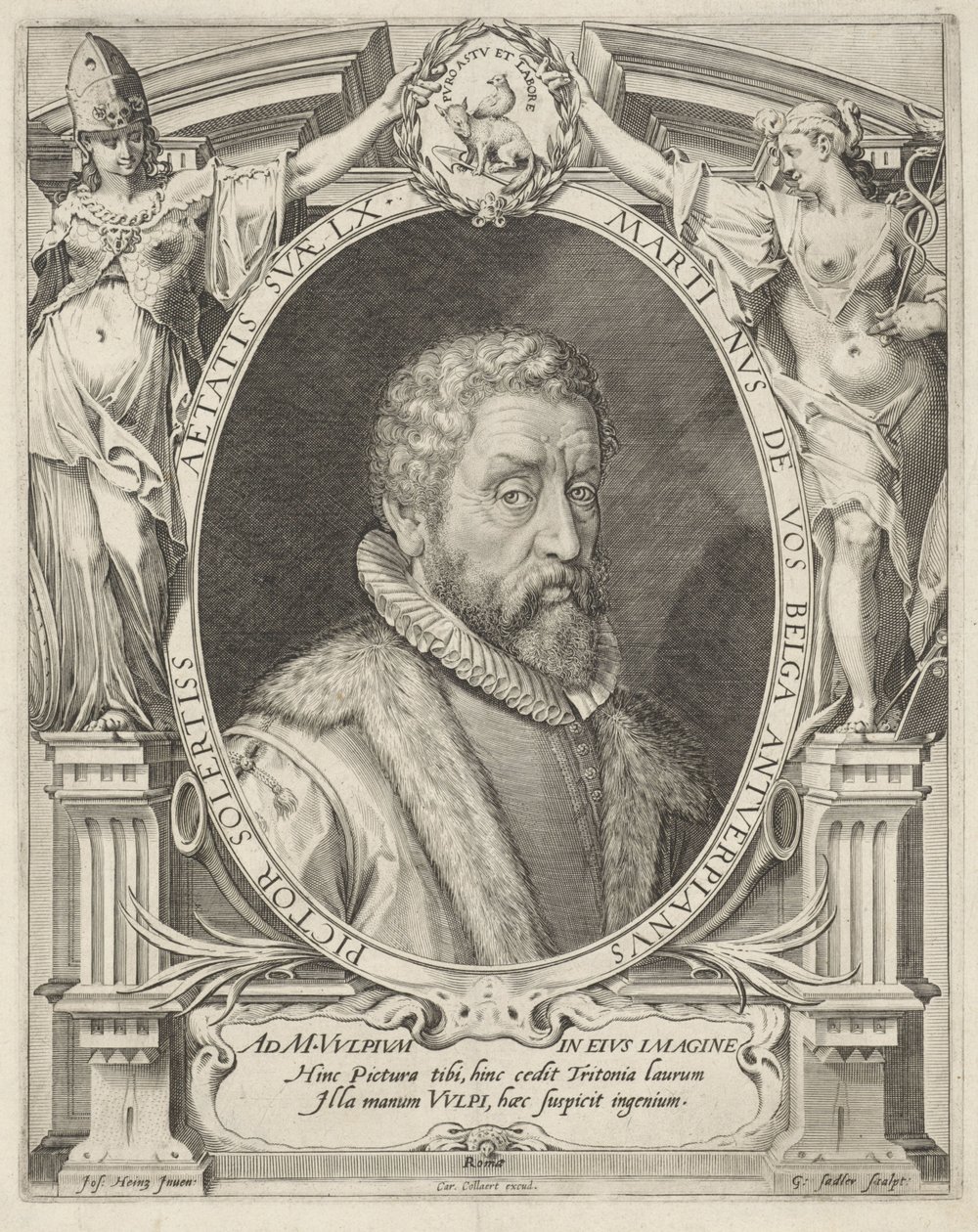 Retrato de Maerten de Vos aos 60 anos de Egidius  Sadeler (II)