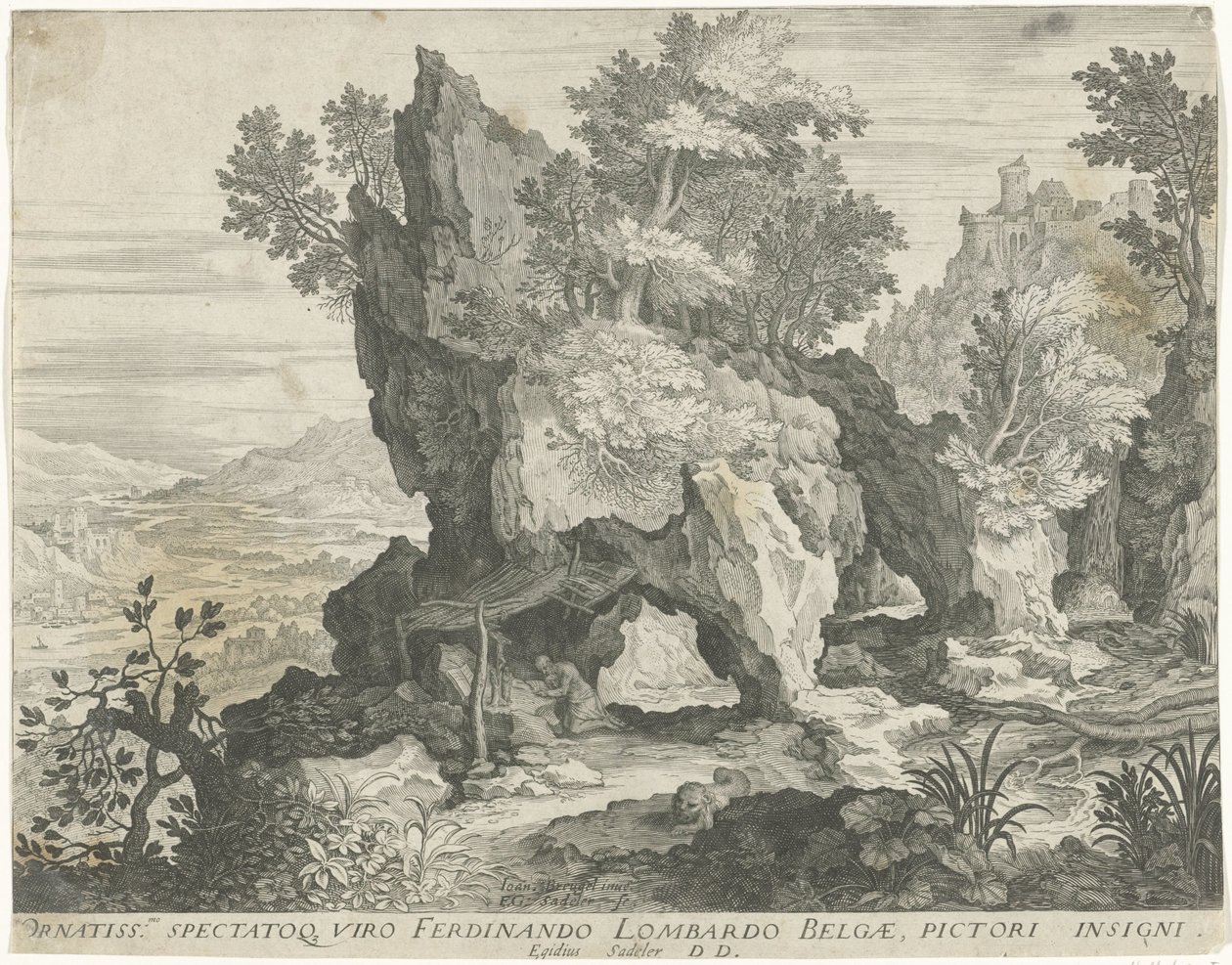 Paisagem rochosa com São Jerónimo de Egidius  Sadeler (II)