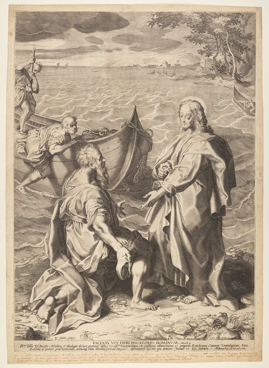 Chamada dos discípulos Pedro e André de Aegidius Sadeler II
