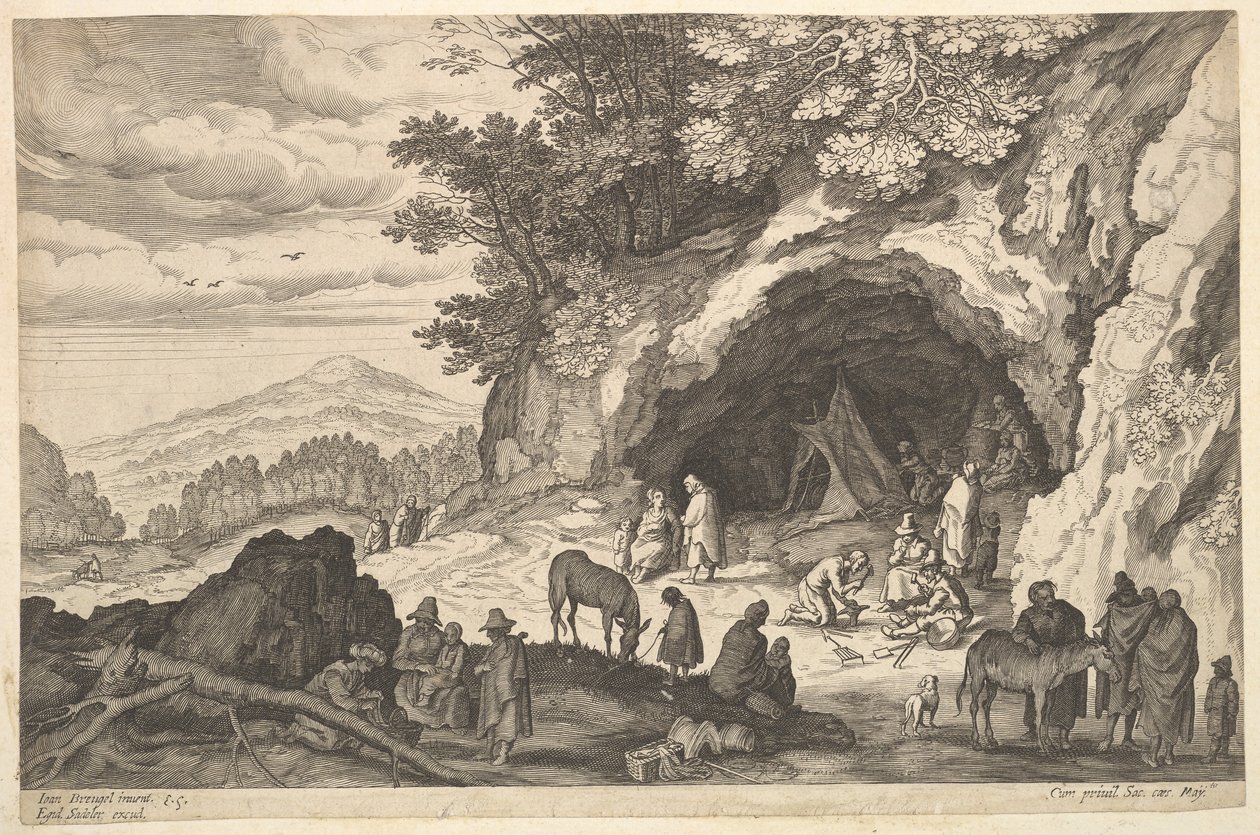 Paisagem com acampamento cigano, nd de Aegidius Sadeler II
