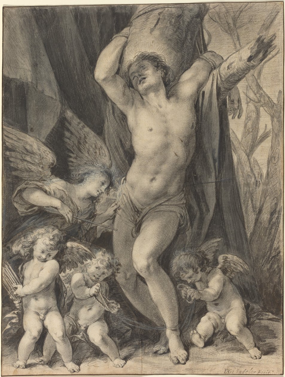 O Martírio de São Sebastião de Aegidius Sadeler II