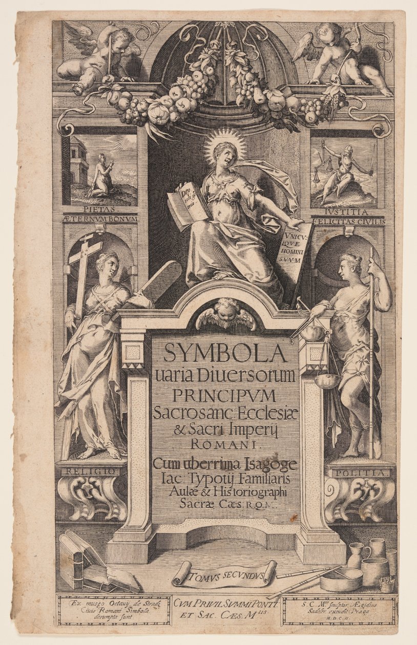 Página de título de Symbola varia diversorum de Aegidius Sadeler II