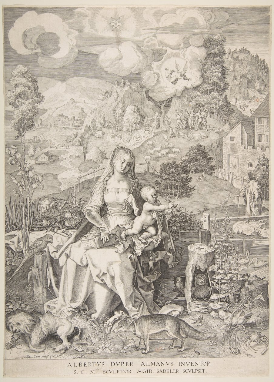 Virgem e criança em uma paisagem, ca. 1597 de Aegidius Sadeler II