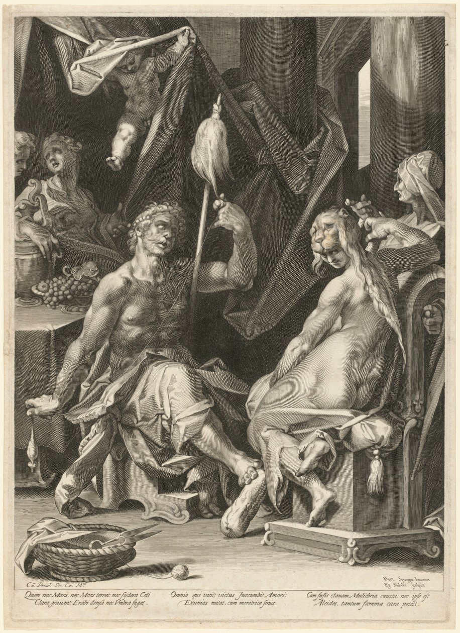 Hércules e Omphale de Aegidius Sadeler II, after Bartholomaeus Spranger