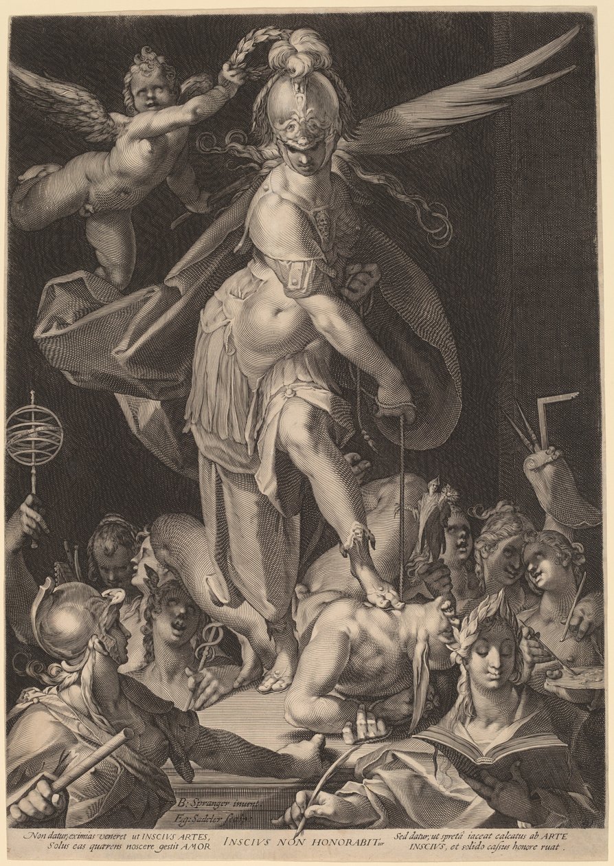 Sabedoria vencendo a ignorância de Aegidius Sadeler II, after Bartholomaeus Spranger