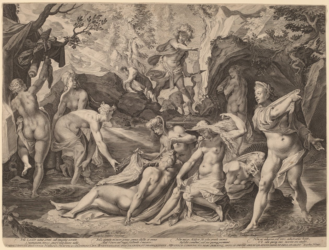 Diana surpreendida por Acteon de Aegidius Sadeler II after Joseph Heintz the Elder