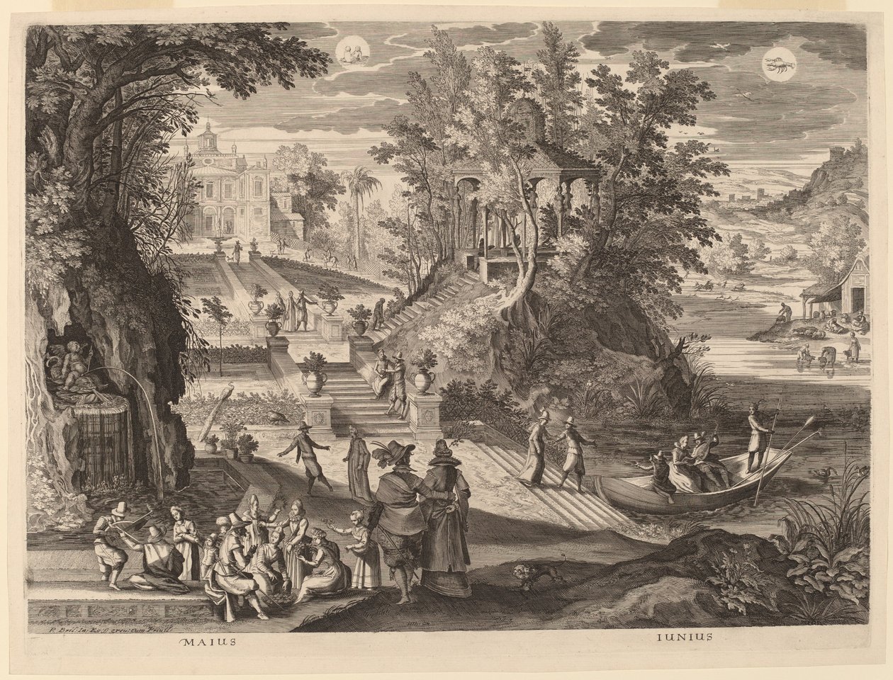 maio e junho de Aegidius Sadeler II after Paul Bril