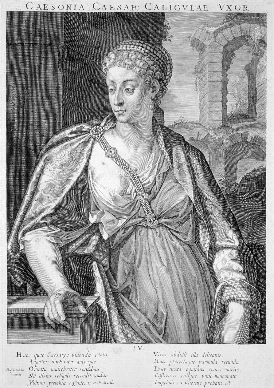 Tremendo esposa de Calígula de Aegidius Sadeler or Saedeler