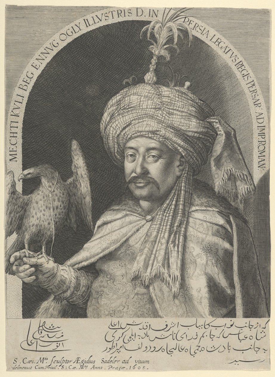 Mechti Kuli Beg, embaixador persa em Praga, 1605 de Aegidius Sadeler or Saedeler