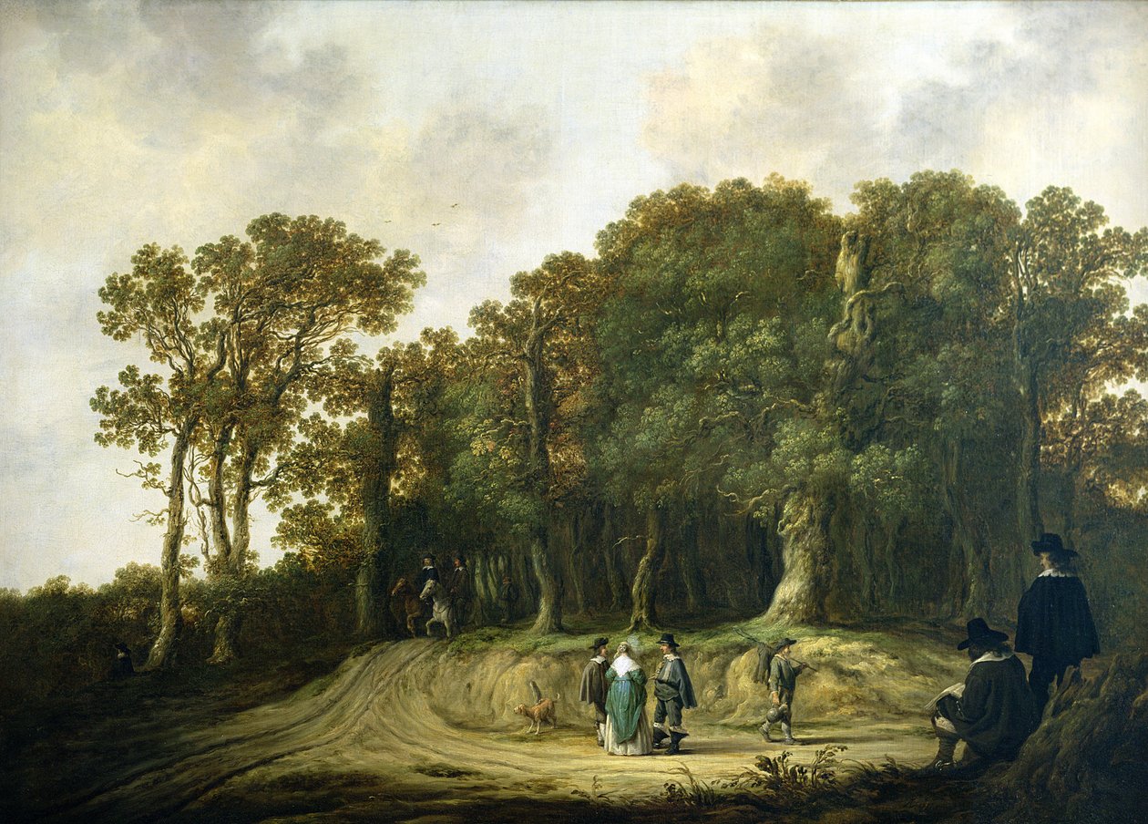 Uma paisagem arborizada com o artista Sketching de Aelbert Cuyp