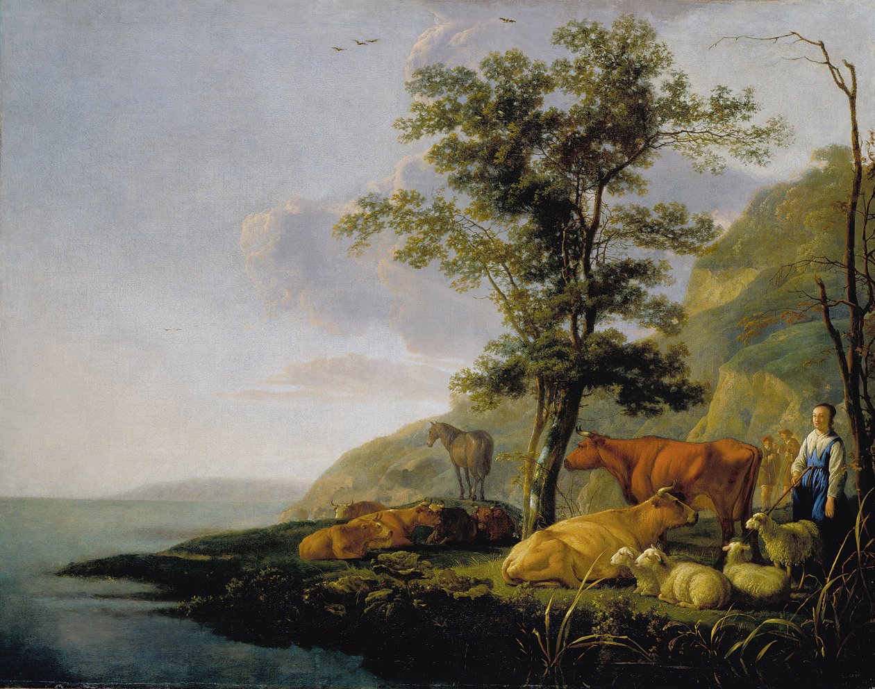 Gado perto de um rio de Aelbert Cuyp