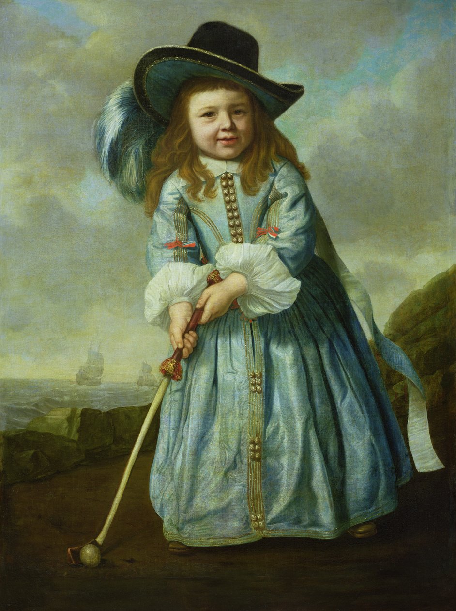 Criança jogando golfe de Aelbert Cuyp