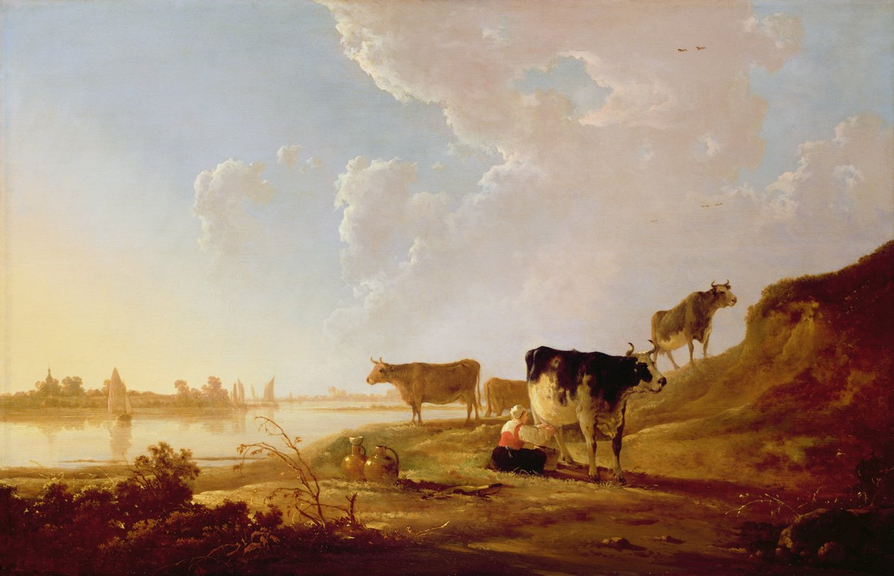 Vacas perto de um rio de Aelbert Cuyp