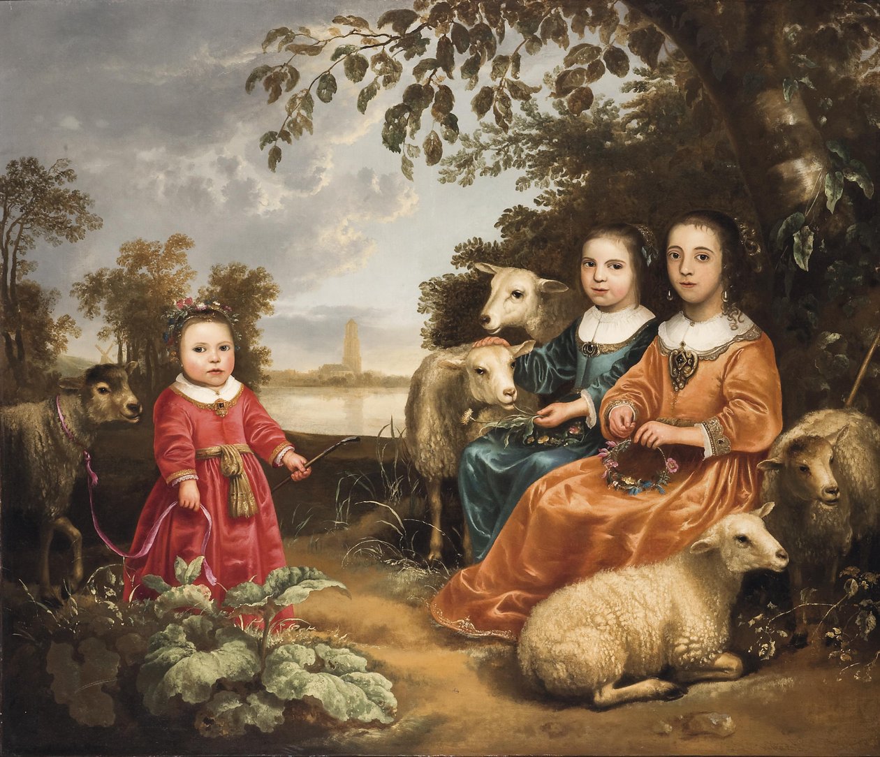Menina, em, um, paisagem de Aelbert Cuyp