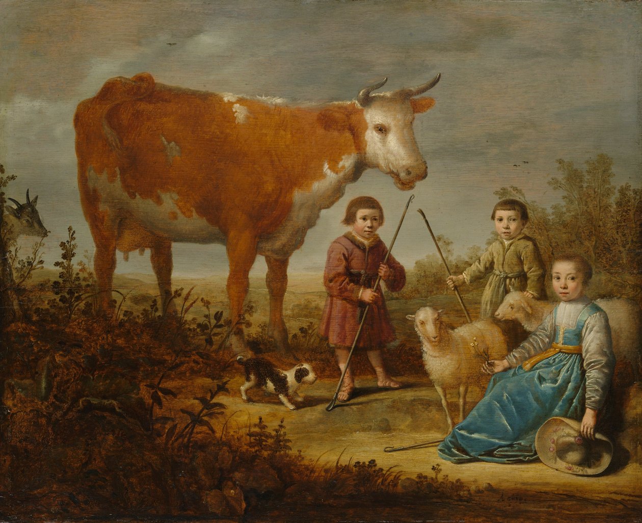 Filhos e uma vaca, 1635-39 de Aelbert Cuyp