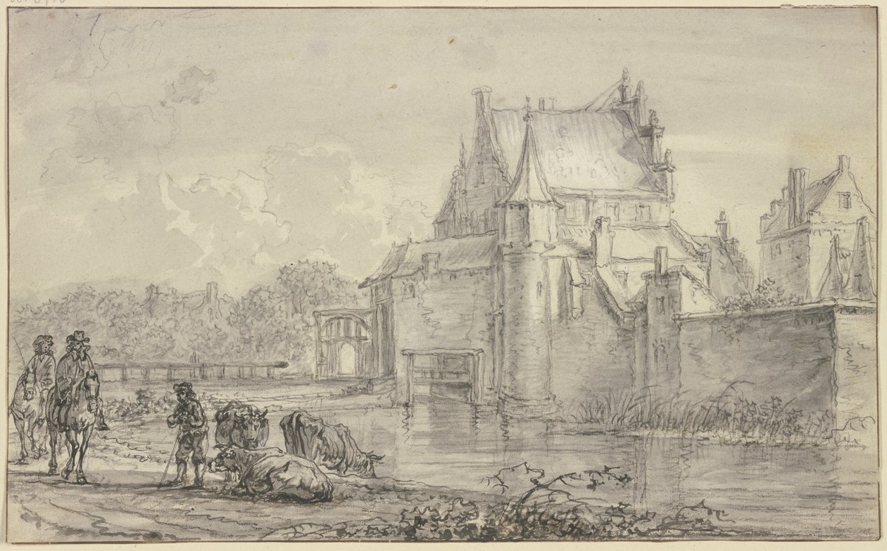 A antiga Porta de Delft em Roterdão de Aelbert Cuyp