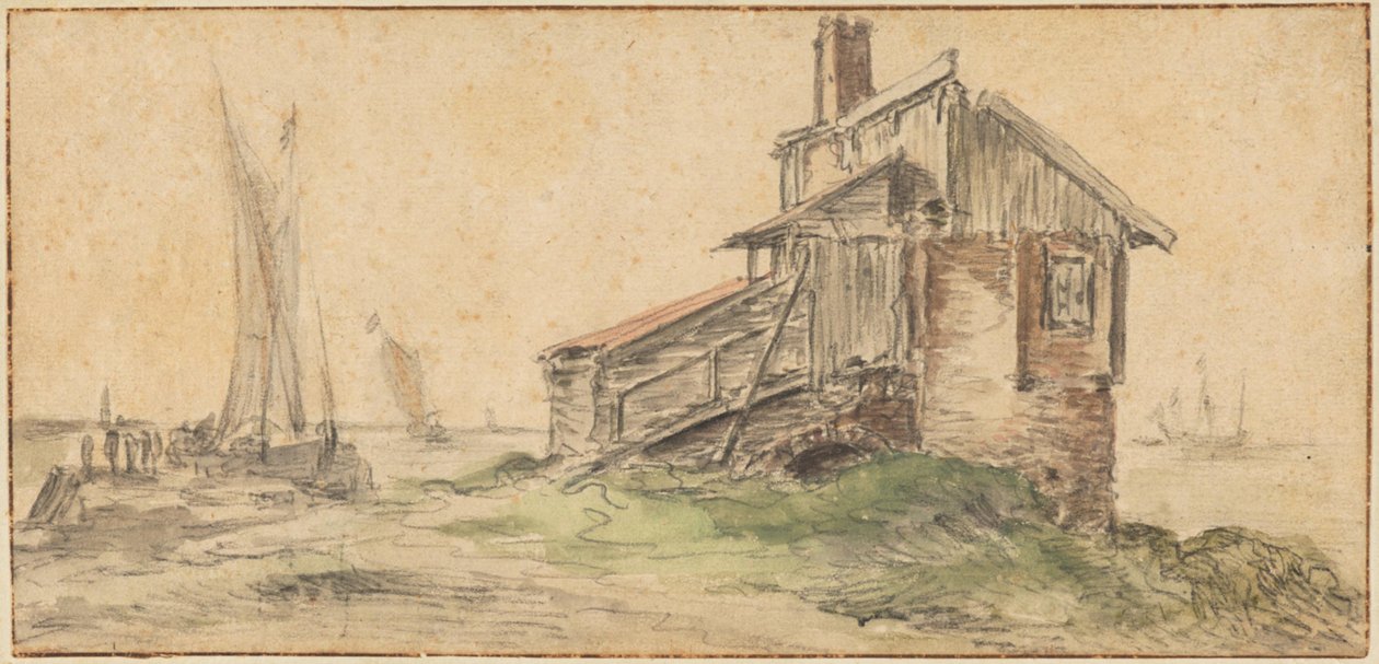 Um edifício à beira-mar de Aelbert Cuyp