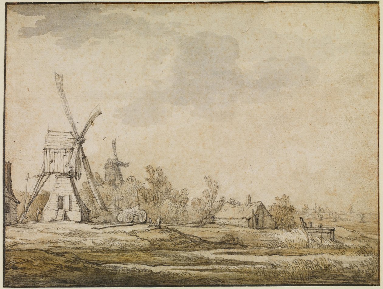 Uma paisagem com moinhos de Aelbert Cuyp