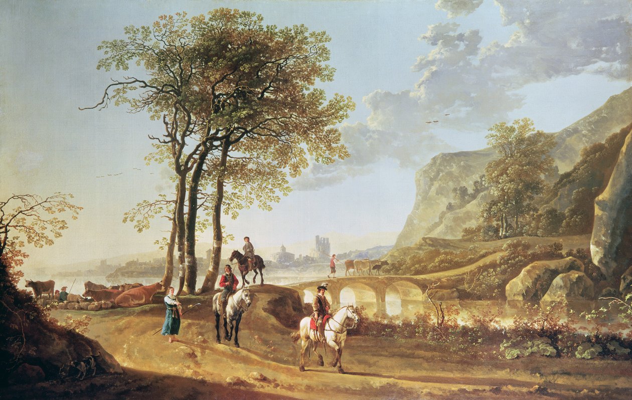 Paisagem extensa do rio de Aelbert Cuyp