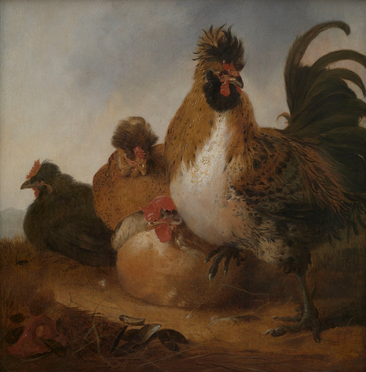 Galo e galinhas de Aelbert Cuyp