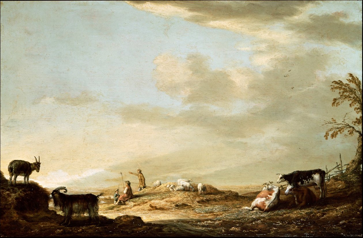 Paisagem com gado e figuras de Aelbert Cuyp