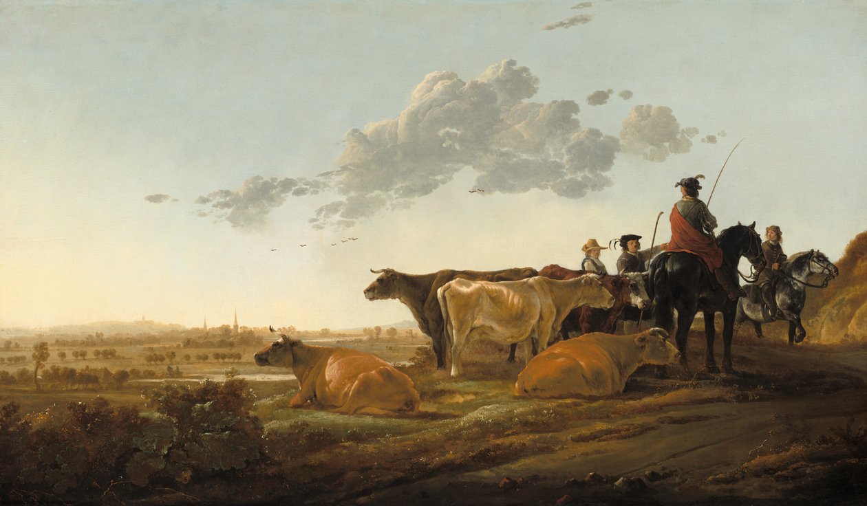 Paisagem com pastores, meados da década de 1650. de Aelbert Cuyp
