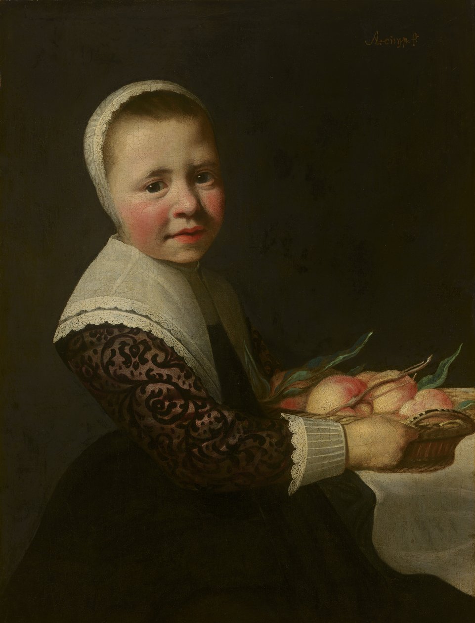 Retrato de uma rapariga com pêssegos de Aelbert Cuyp