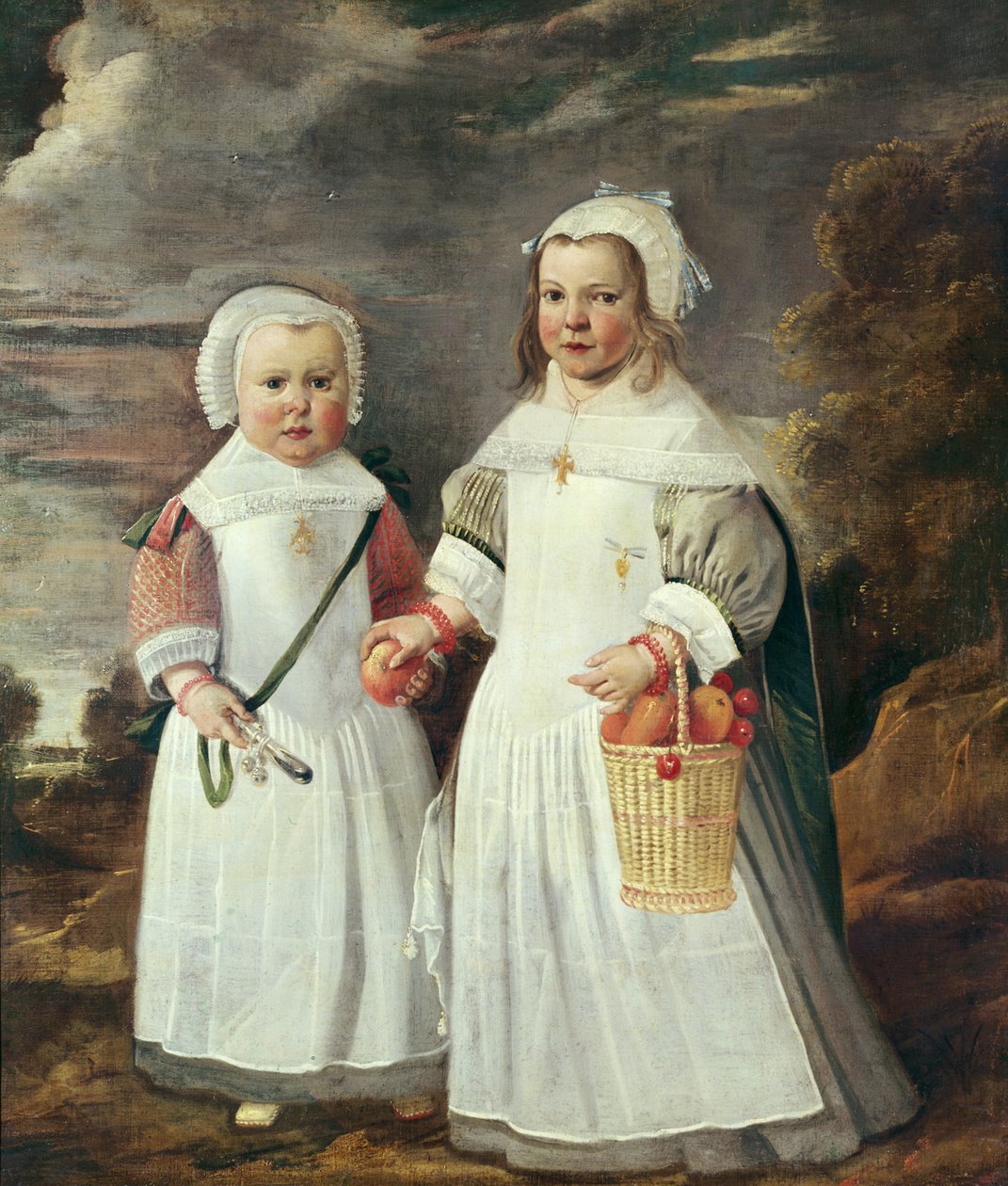 Dois, meninas jovens, em, um, paisagem de Aelbert Cuyp