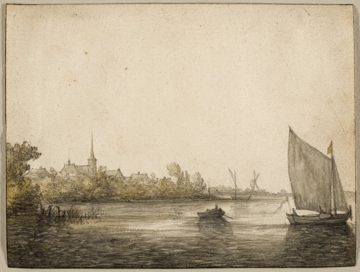 Vista de IJsselmonde vista do outro Maas, C. 1640 de Aelbert Cuyp