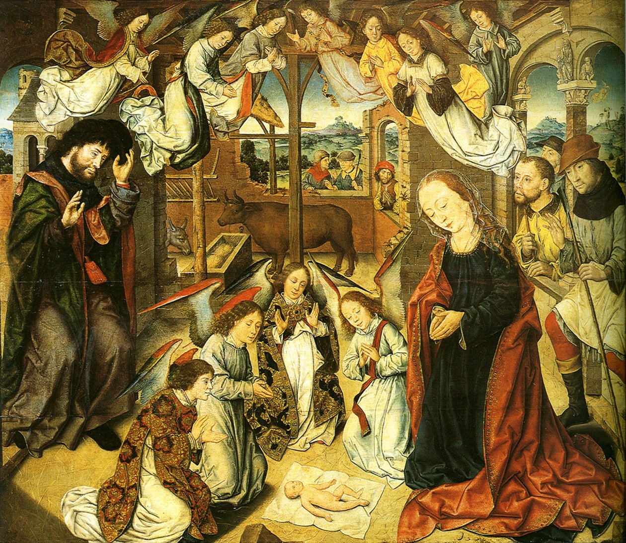 A Adoração dos Pastores, c. 1500 de Aelbrecht Bouts