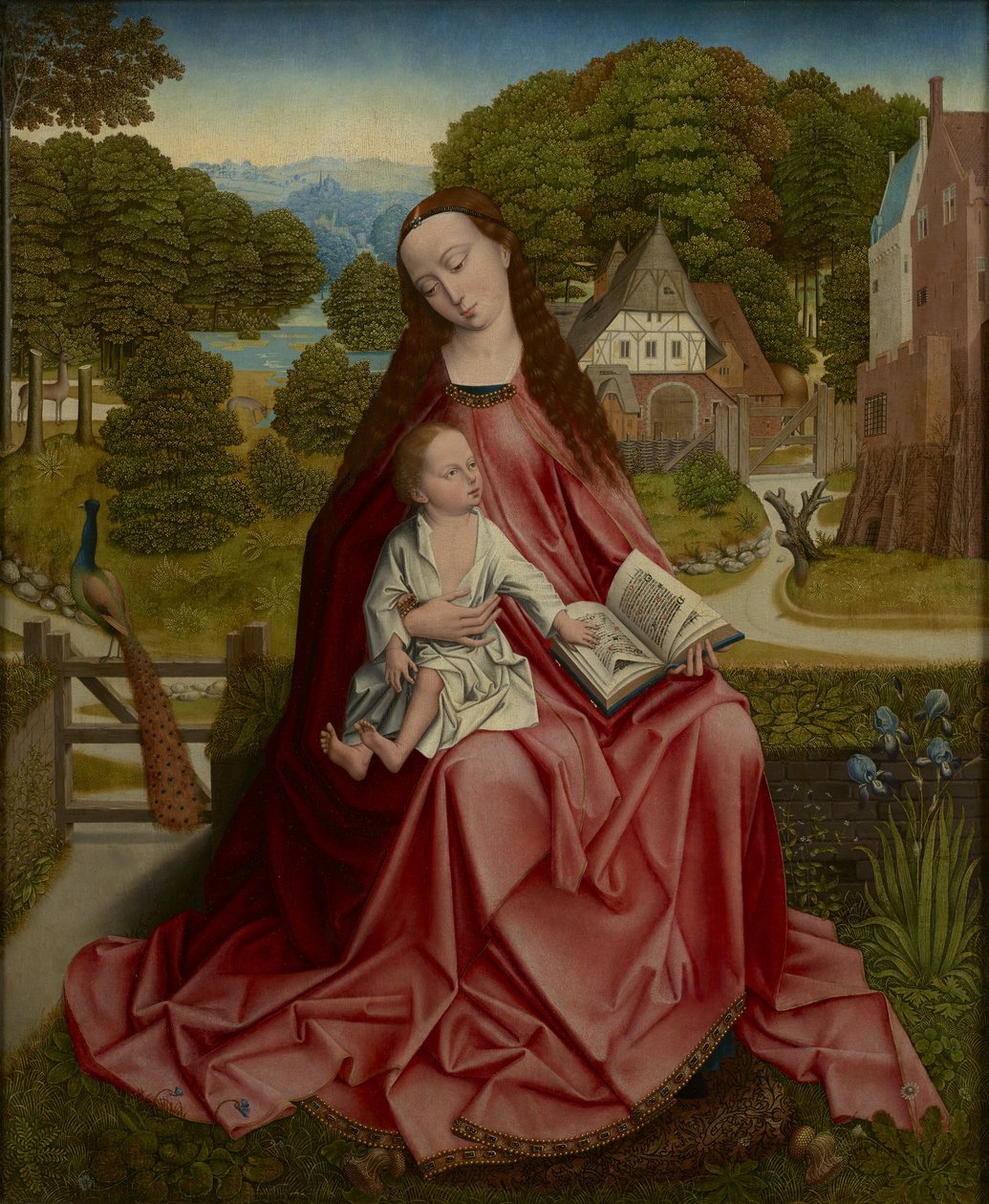Virgem e criança em uma paisagem de Aert van den Bossche