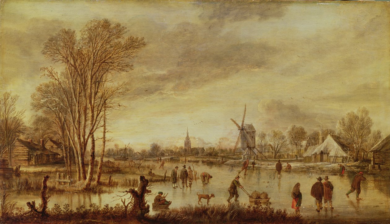 Um rio no inverno de Aert van der Neer