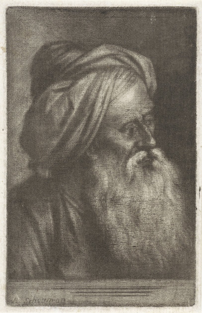 Busto de um homem com turbante de Aert Schouman