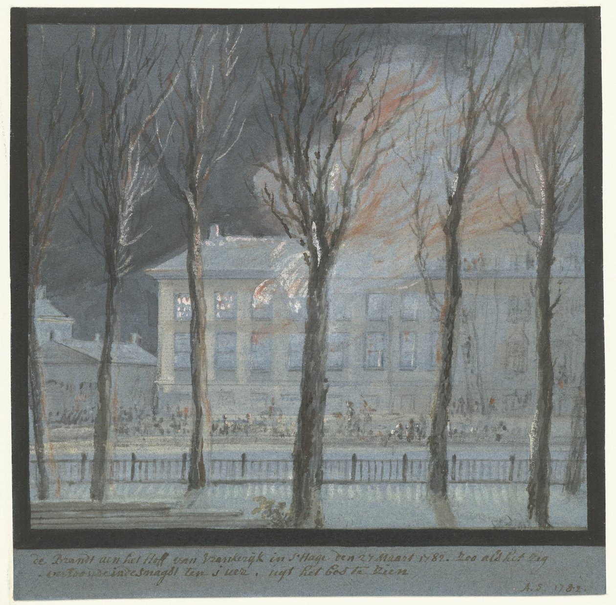 O incêndio na casa do embaixador francês em Haia, 27 de março de 1782 de Aert Schouman