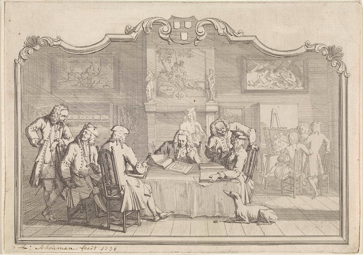 Guilda de São Lucas em Dordrecht, 1736 de Aert Schouman