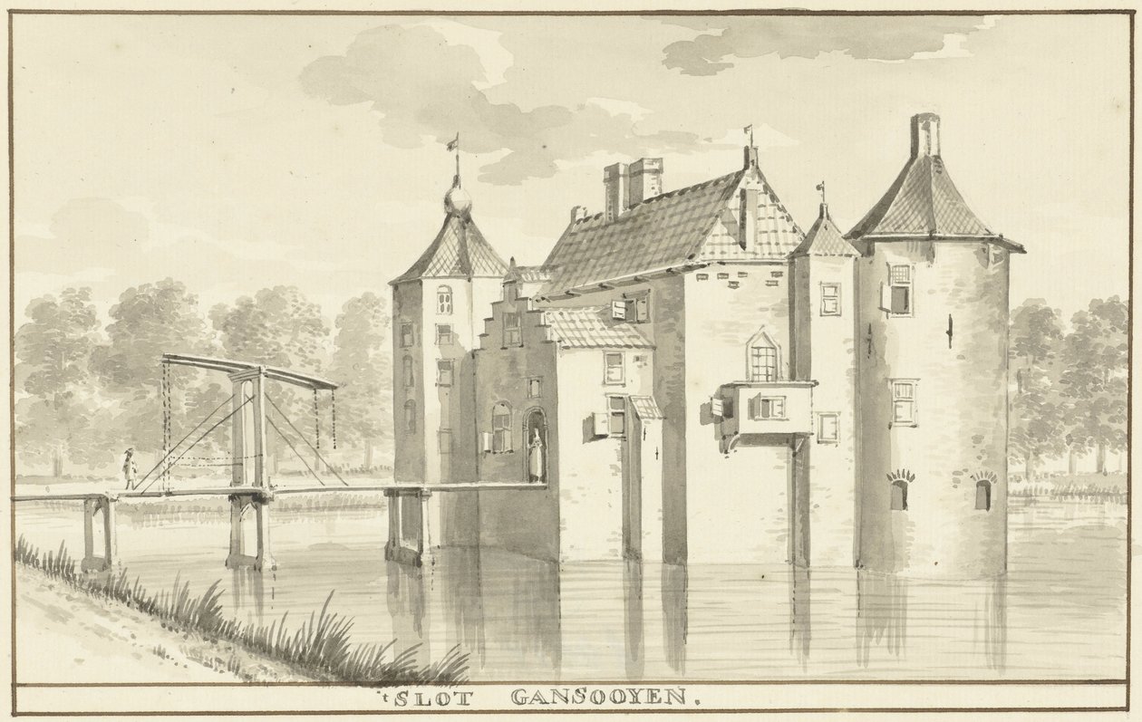 Castelo de Gansoijen perto de Drongelen
t SLOT GANSOOYEN (título sobre o objecto) de Aert Schouman