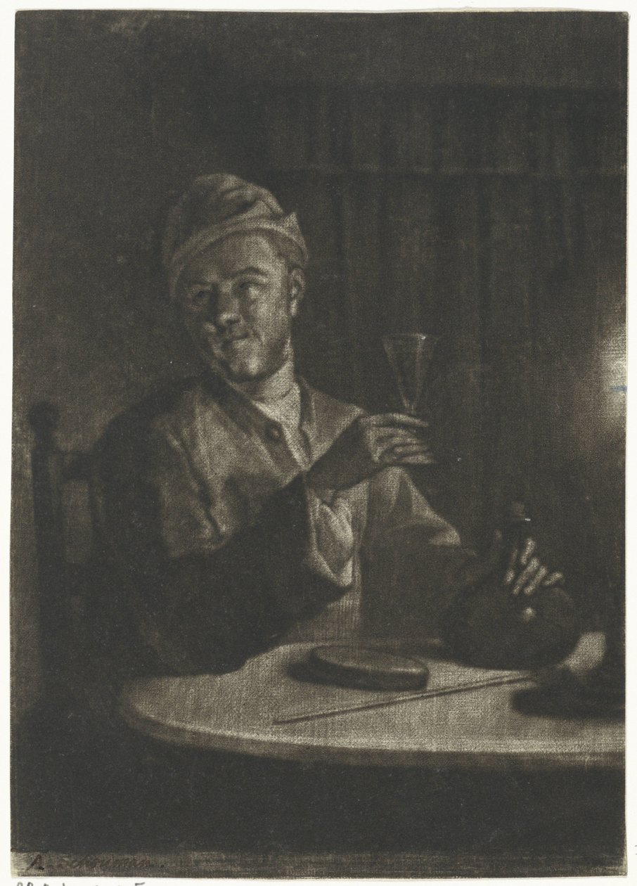 Homem com vidro levantado de Aert Schouman