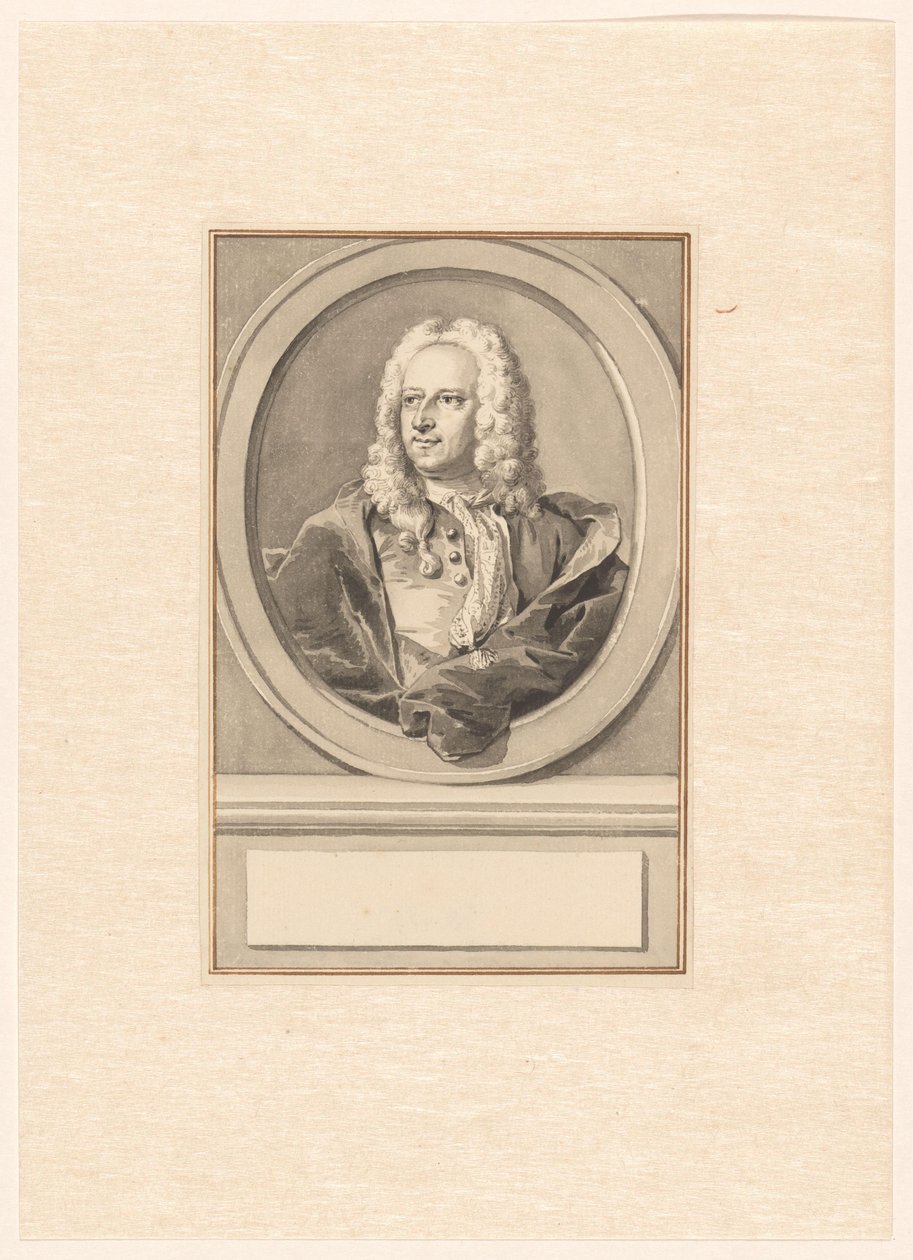 Retrato de Abraham van Hoey, em oval, à esquerda de Aert Schouman