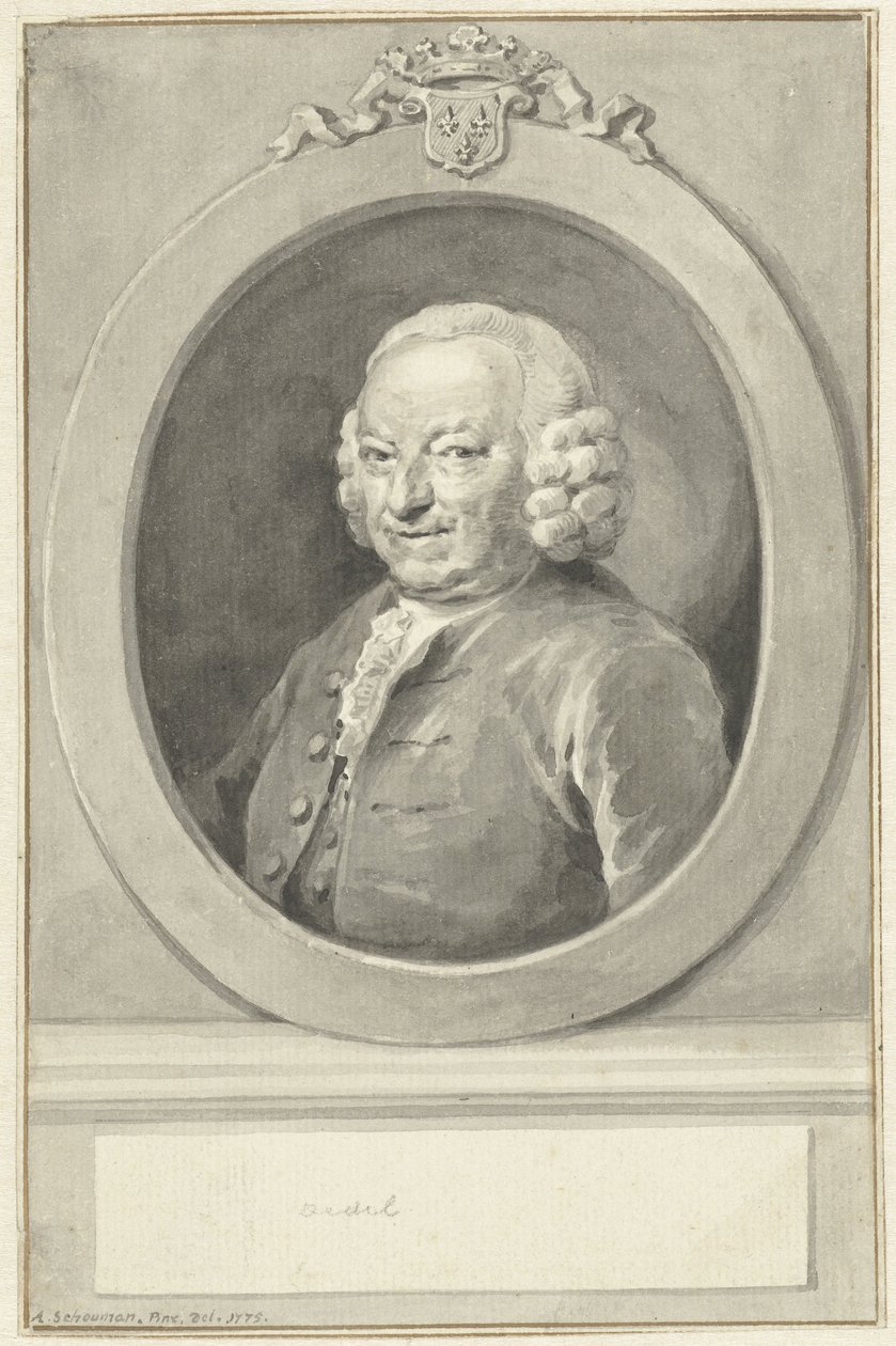 Retrato de Johan Hudde Dedel, em oval, à esquerda de Aert Schouman