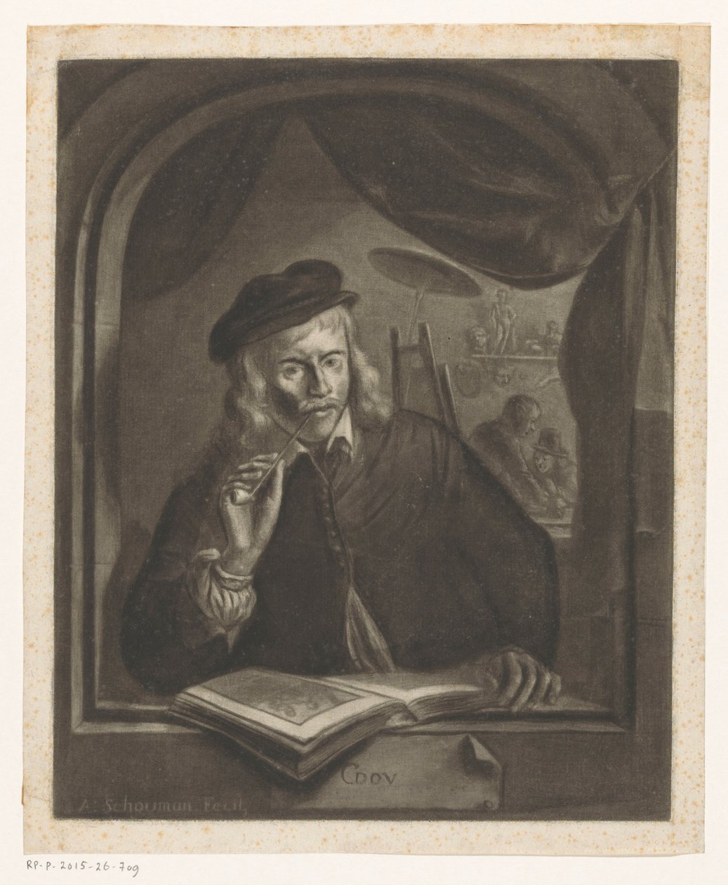 Autorretrato de Gerard Dou de Aert Schouman
