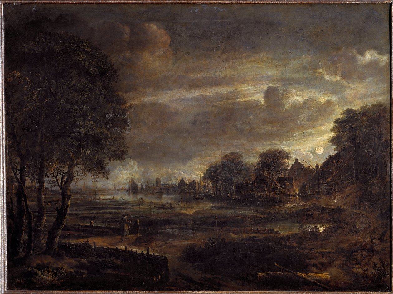 Paisagem à luz da Lua (Pintura de Aert van der Neer