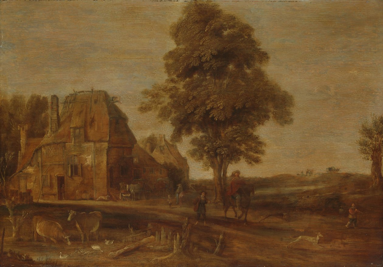Paisagem com uma estalagem de Aert van der Neer