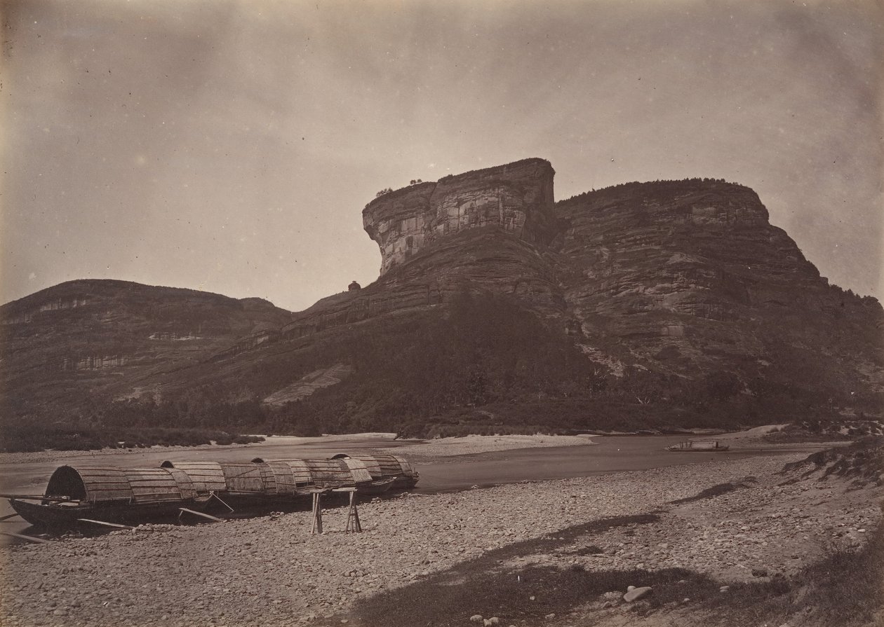 Templo de Tai-wang em Wu ü perto do Sing Chang Tea Mart, ca. 1869. de Afong Lai