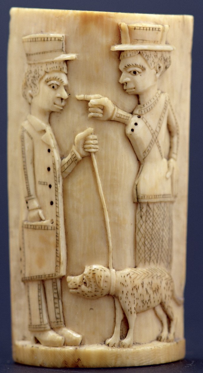 Placa com figuras de missionários, Congo de African