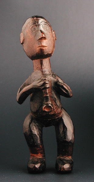 Figura permanente de um homem europeu segurando um cano, África do Sudeste, final do século XIX (madeira) de African