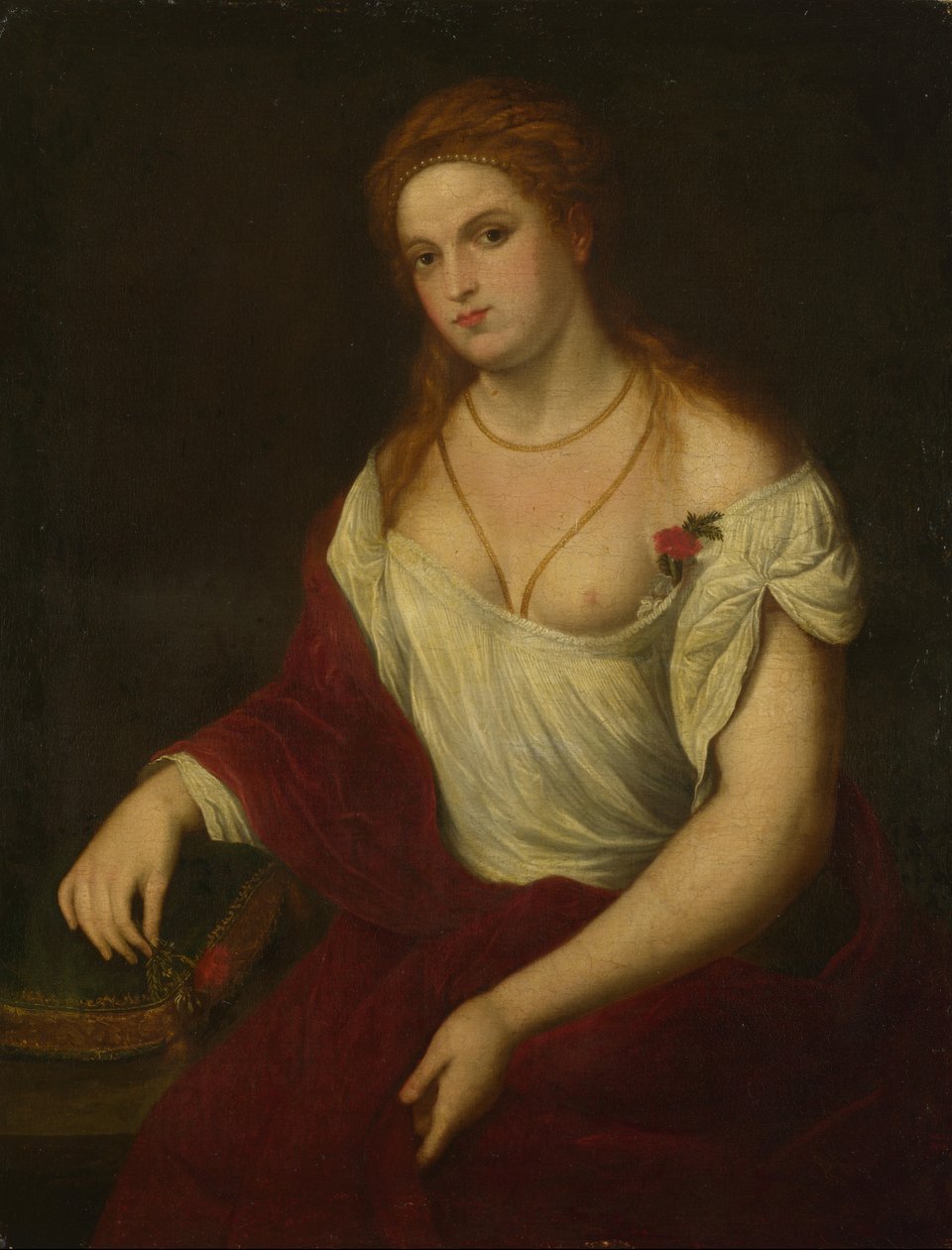 Retrato, de, um, mulher jovem de After Paris Bordone