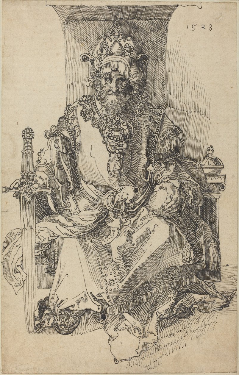 Um governante oriental sentado em seu trono de After Albrecht Dürer