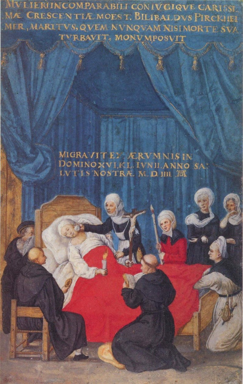 a morte de Crescentia Pirckheimer de After Albrecht Dürer