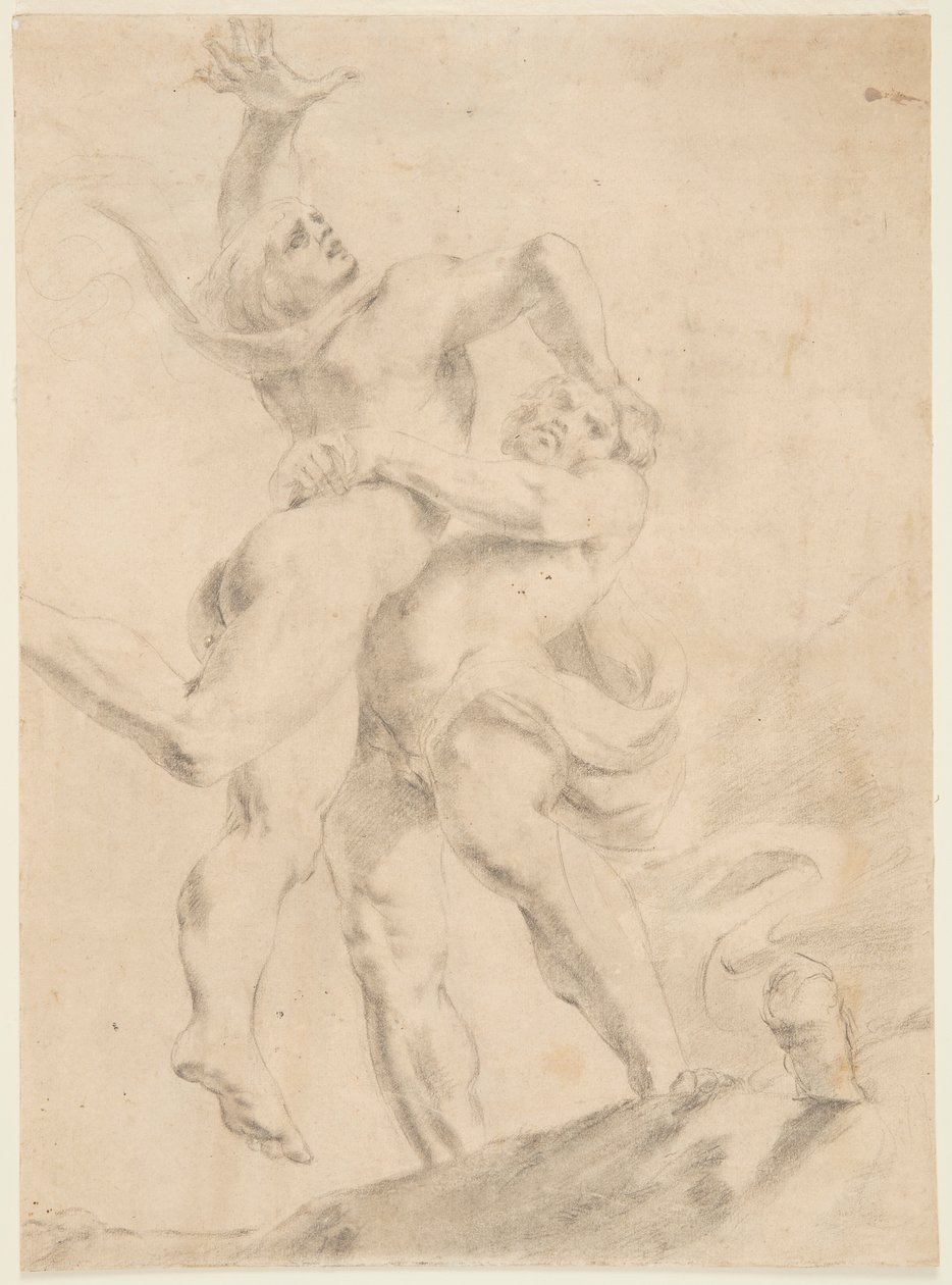 Estudo para Hércules e Anteu de After Annibale Carracci